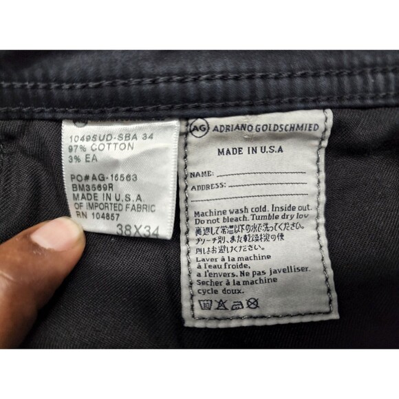 AG Adriano Goldschmied Men's The Protege Straight Leg Jeans Black Size 38x28 - Picture 3 of 8